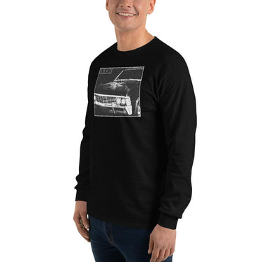 1967 Impala Distressed Photo Long Sleeve T-Shirt-In-Black-From Aggressive Thread